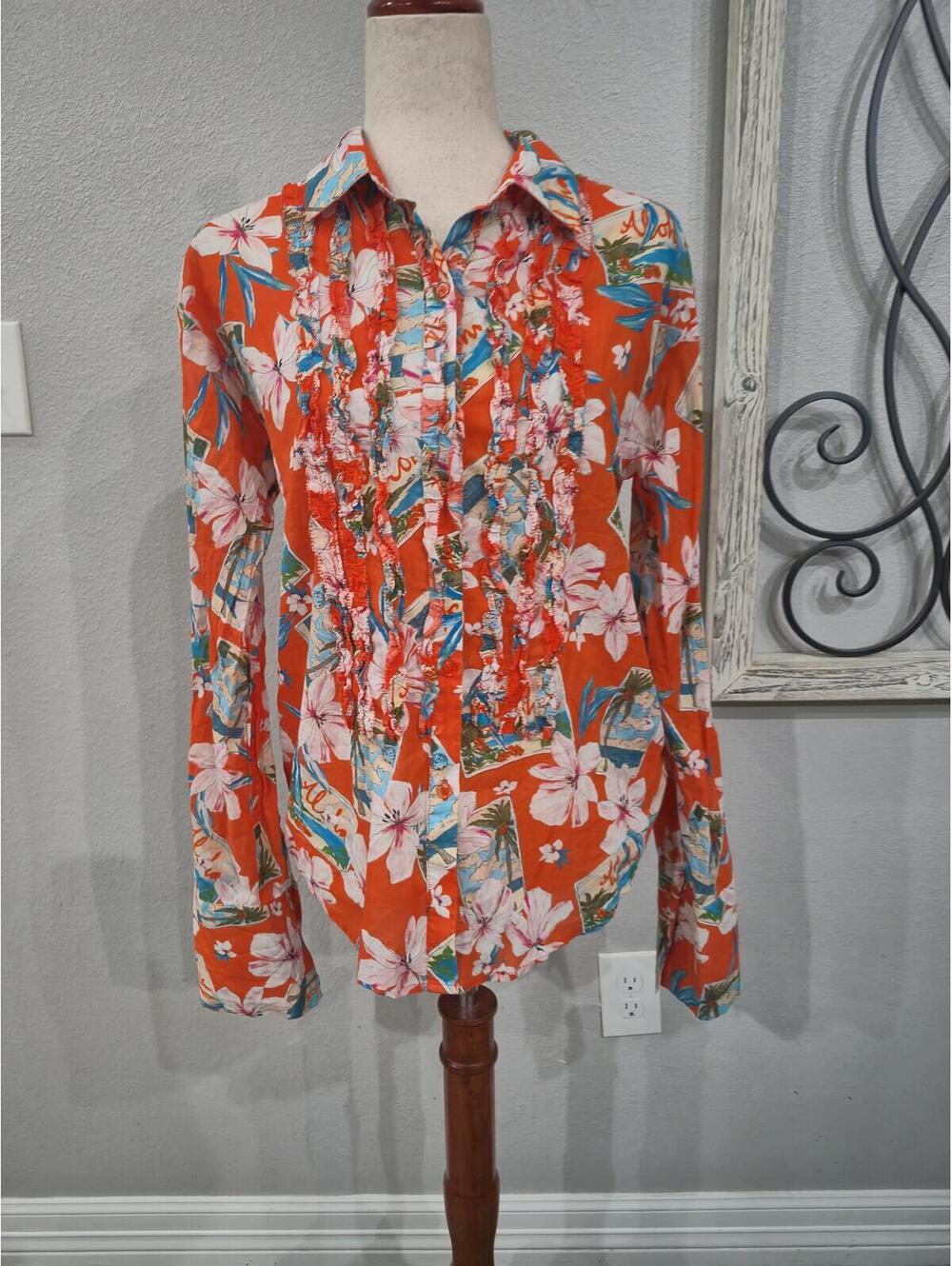 LE SUPERBE Chemise Kahuna Tux Blouse Size smalluse - Picture 2 of 8